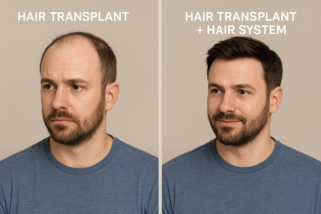 ترکیب کاشت مو و پروتز؛ فرمول جدید برای پرپشتترین نتیجه ممکن ترکیب کاشت مو و پروتز؛ فرمول جدید برای پرپشتترین نتیجه ممکن